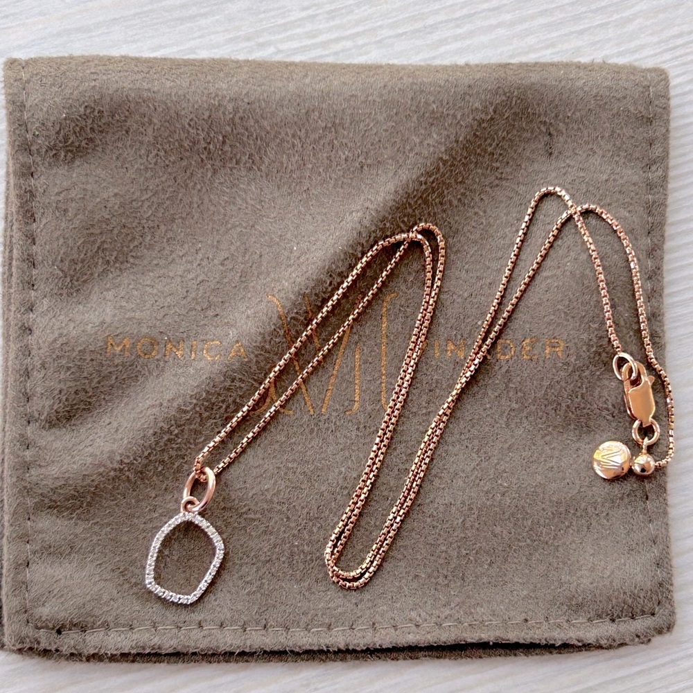 MONICA VINADER Rose Gold Necklace with Silver Pendant - Picture 4 of 4